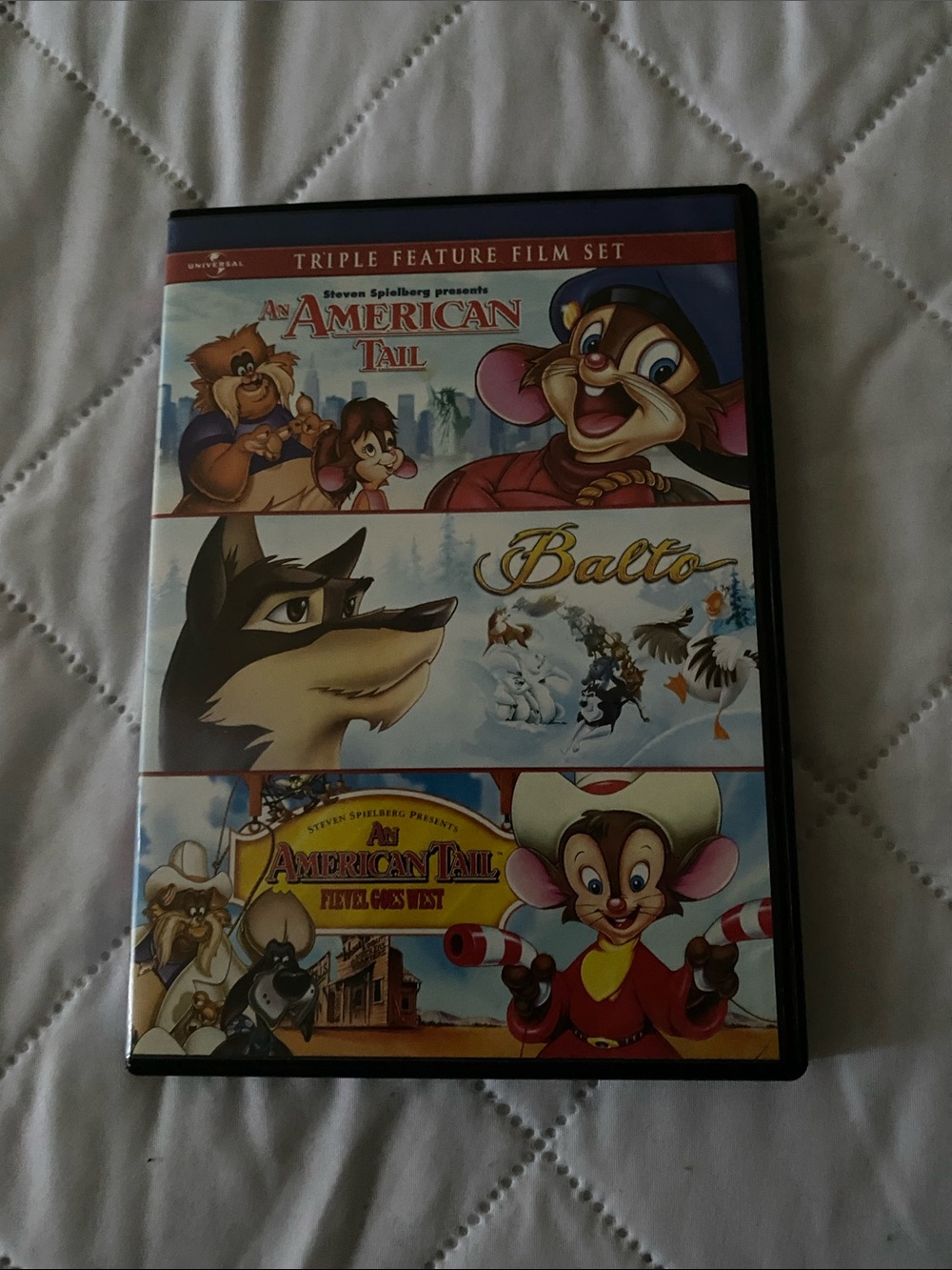 Triple Feature Animated DVD Set - Balto & An American Tail (White, Red, Blue)